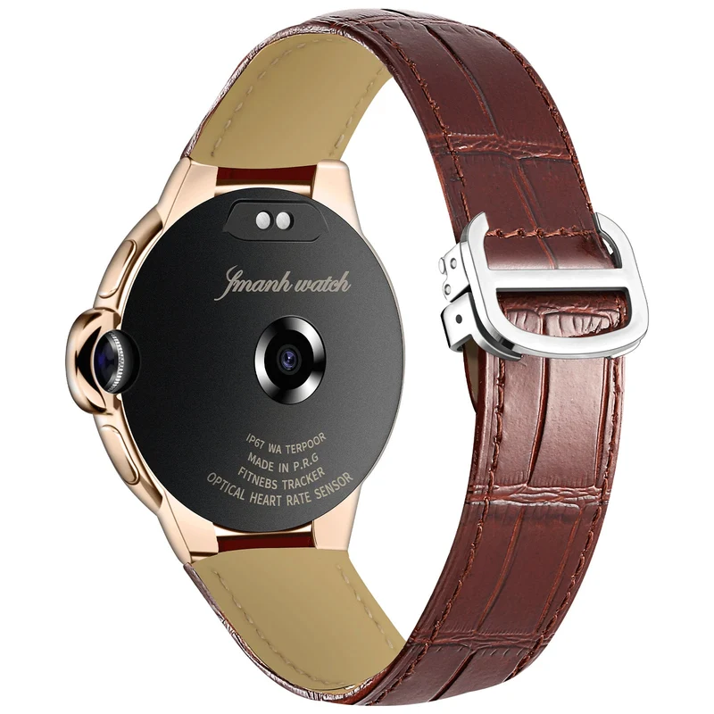 Montre connectée -Edition Elégance 2024 IP67 avec alliage haute résistance et bracelet en cuir de luxe