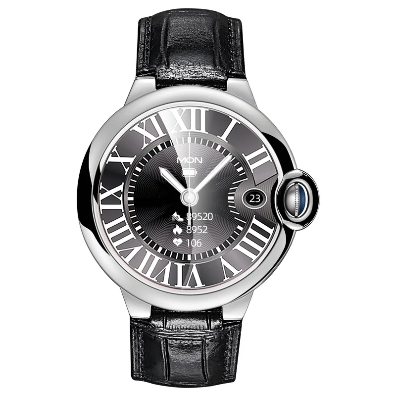 Montre connectée -Edition Elégance 2024 IP67 avec alliage haute résistance et bracelet en cuir de luxe