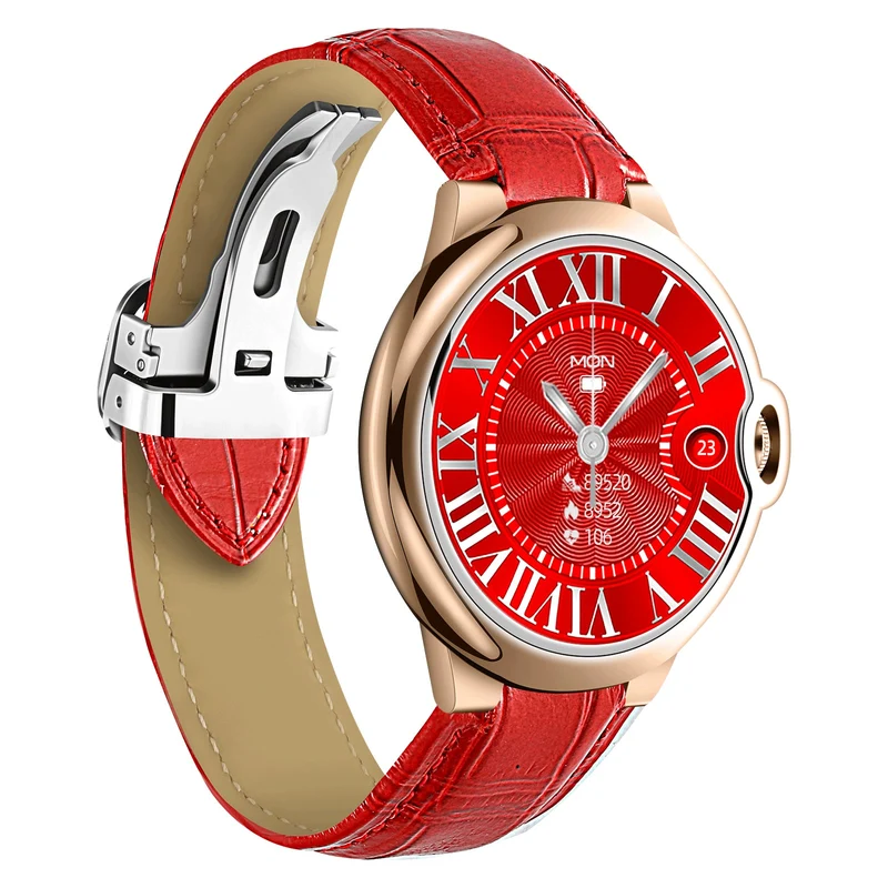 Montre connectée -Edition Elégance 2024 IP67 avec alliage haute résistance et bracelet en cuir de luxe