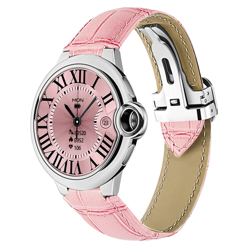 Montre connectée -Edition Elégance 2024 IP67 avec alliage haute résistance et bracelet en cuir de luxe