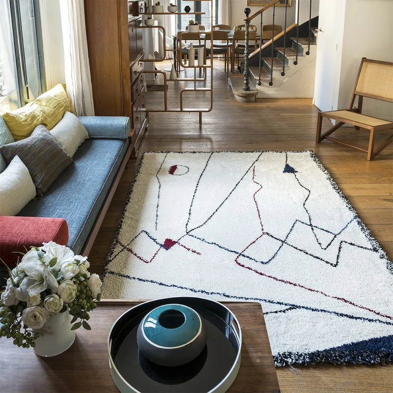 Tapis bleu et rouge Myrro