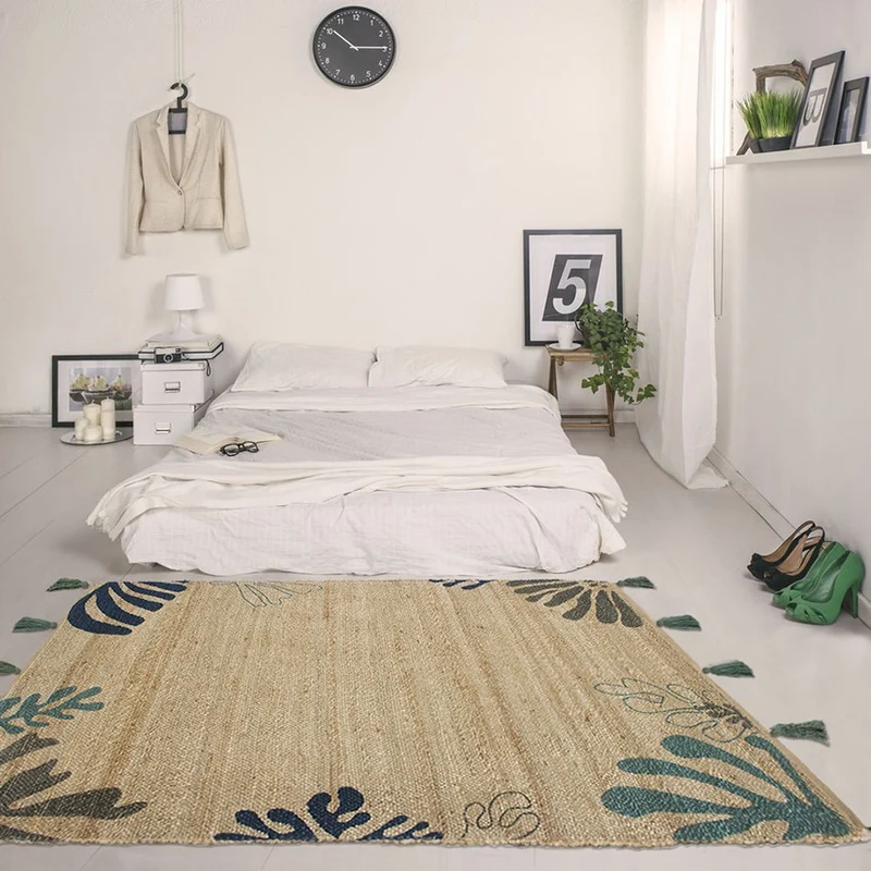 Tapis MATEHO, bleu vert