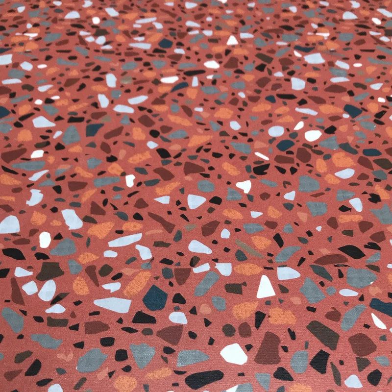 Tapis vinyle Terrazzo rouge