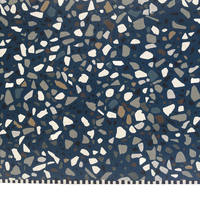 Tapis vinyle Terrazzo bleu