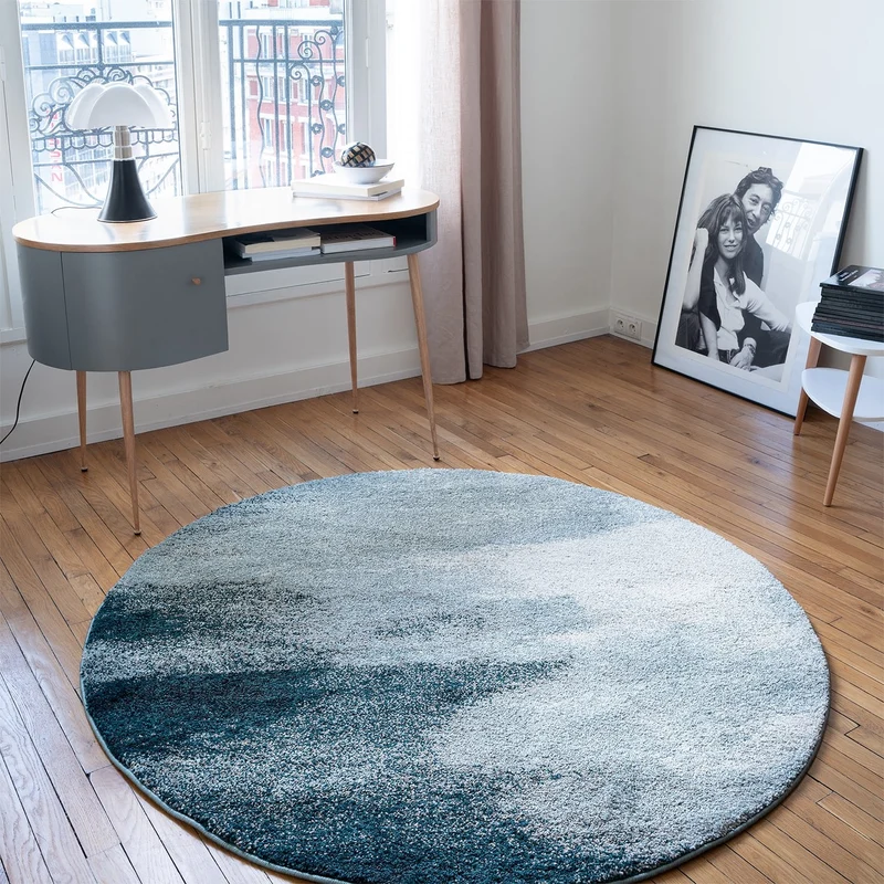 Tapis bleu rond Pacifik