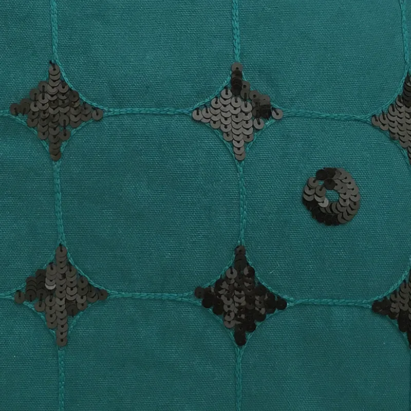 Housse de coussin Losanges en sequins noir-vert
