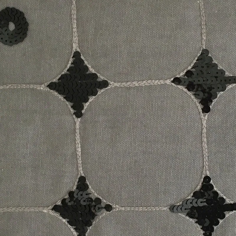 Housse de coussin Losanges en sequins noir-gris