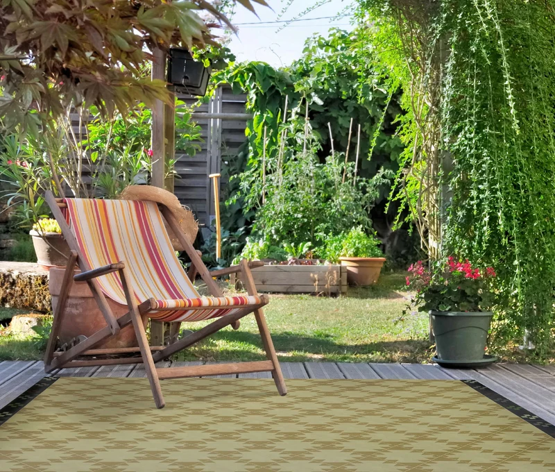 Tapis vinyle Kilim Asmar jaune