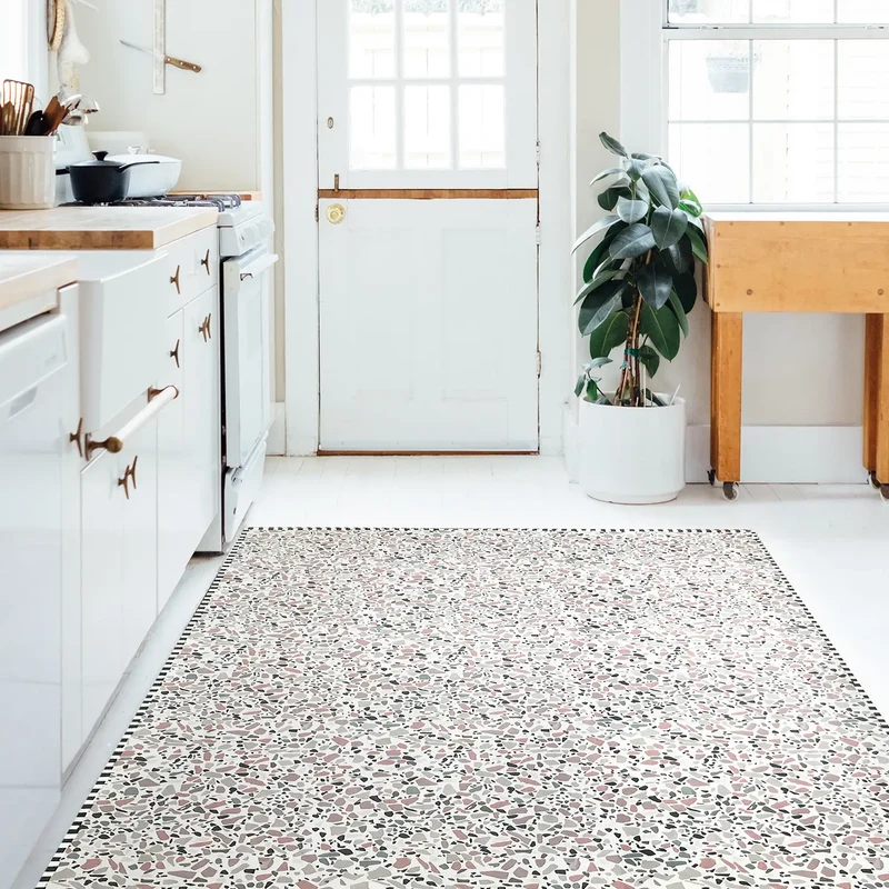 Tapis vinyle Terrazzo rose