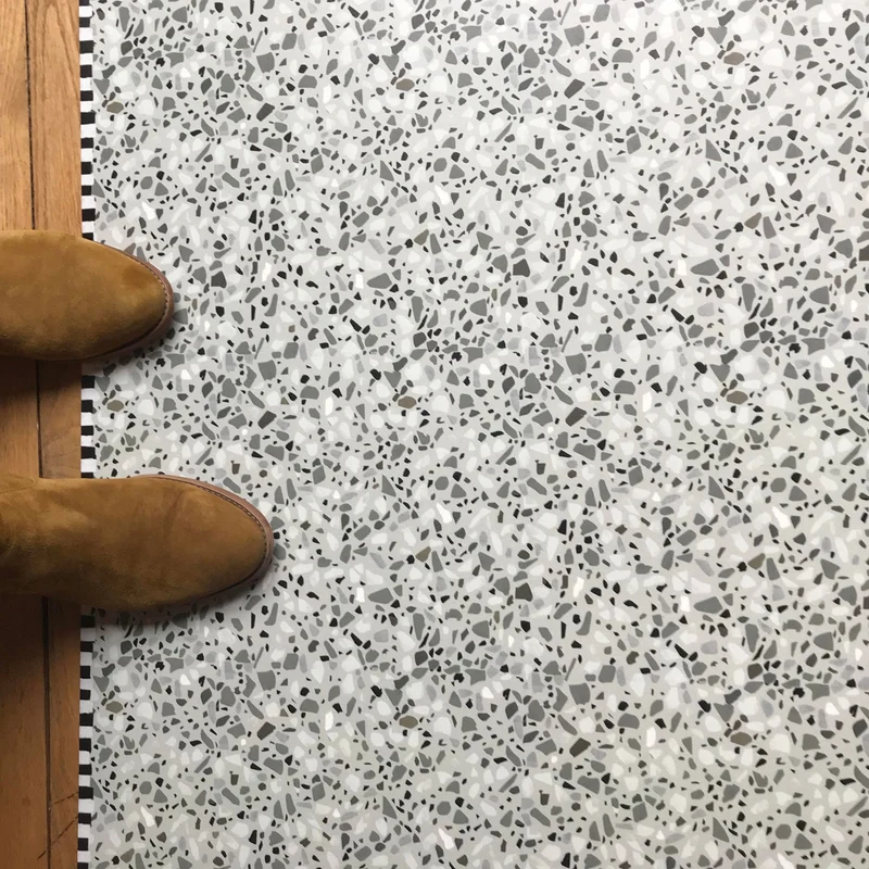 Tapis vinyle Terrazzo gris