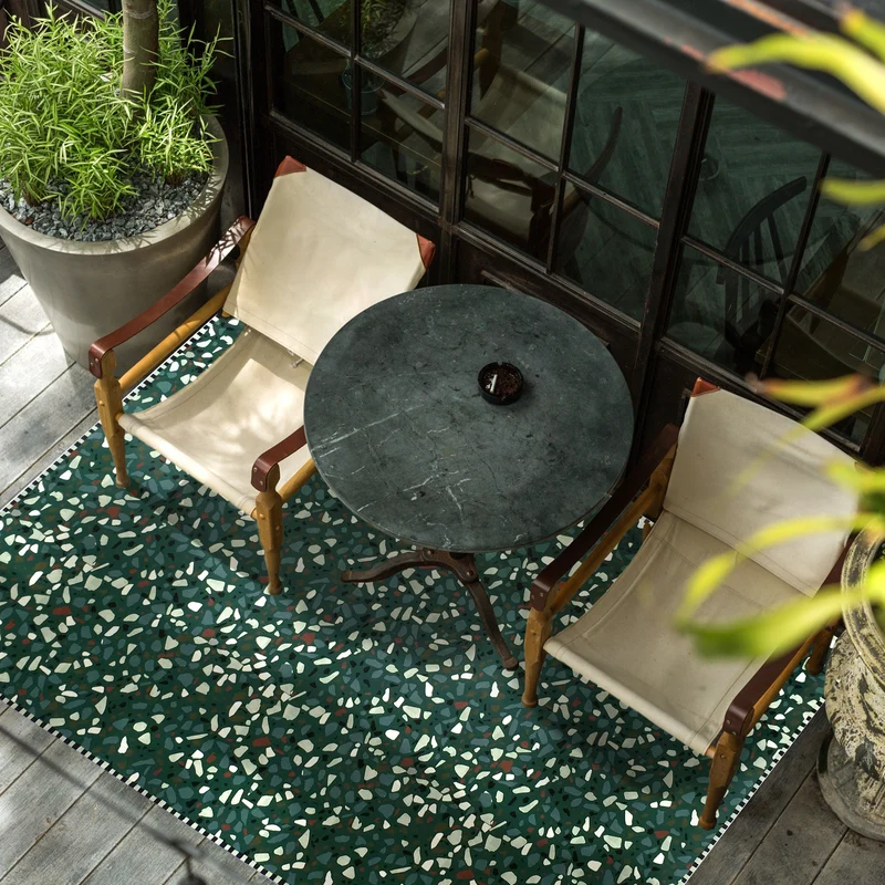 Tapis vinyle Terrazzo vert