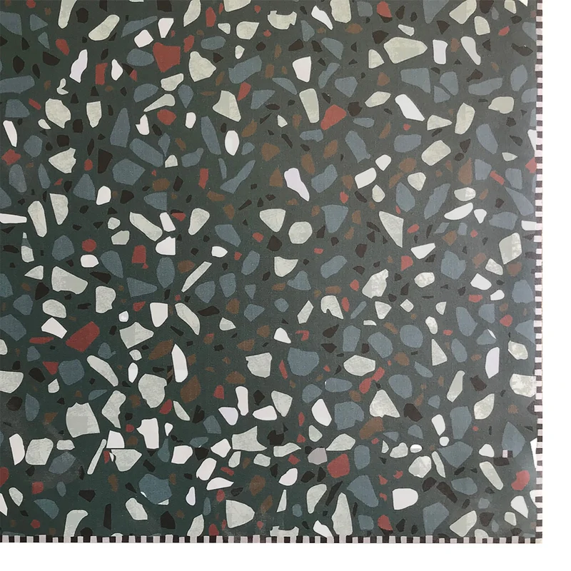 Tapis vinyle Terrazzo vert