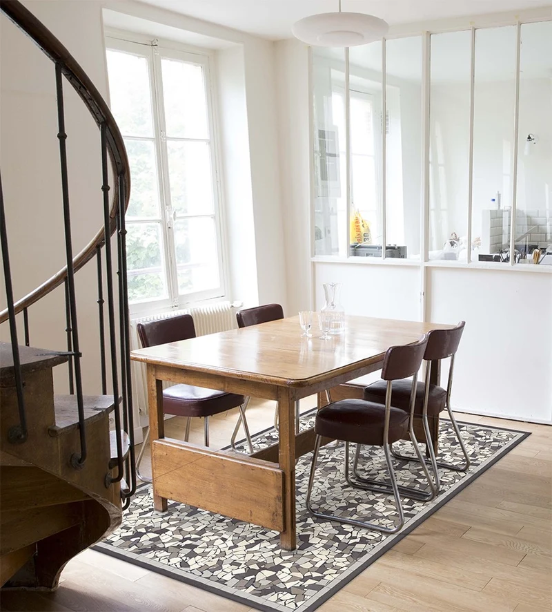Tapis vinyle mosaique French Bistro