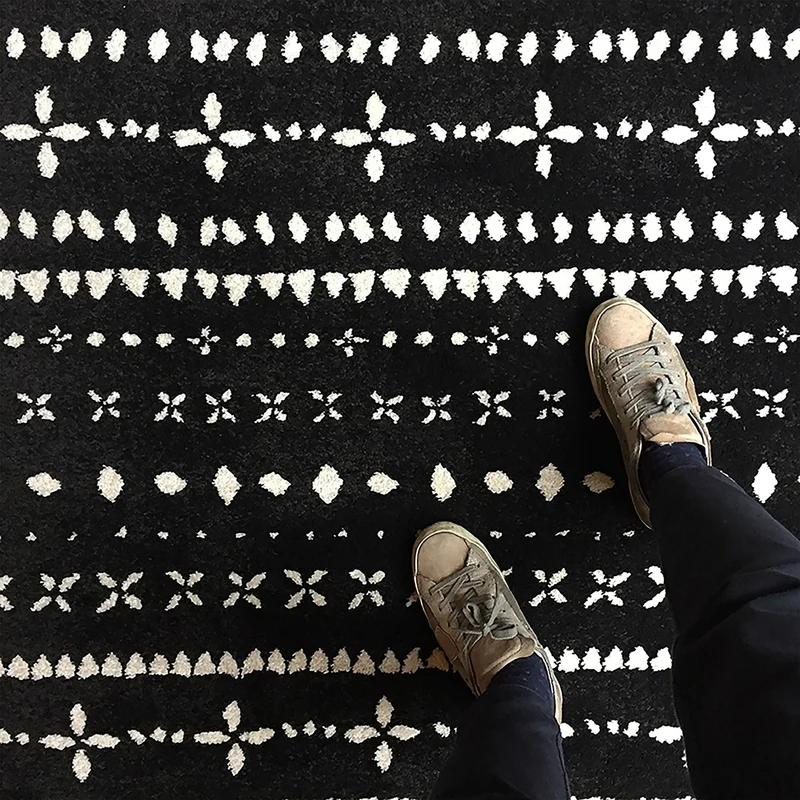 Tapis de salon noir et blanc Ceramik