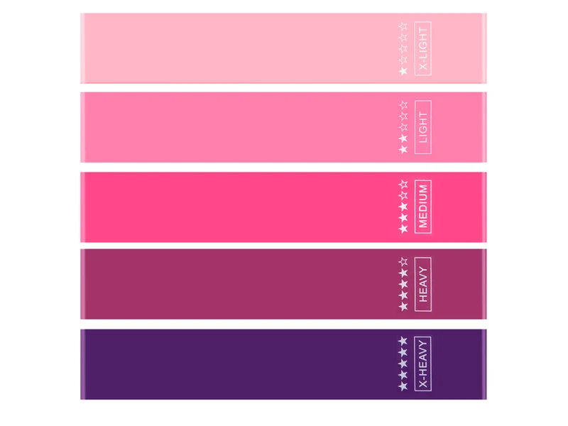 Lot de 5 bandes élastique de résistance physique variées