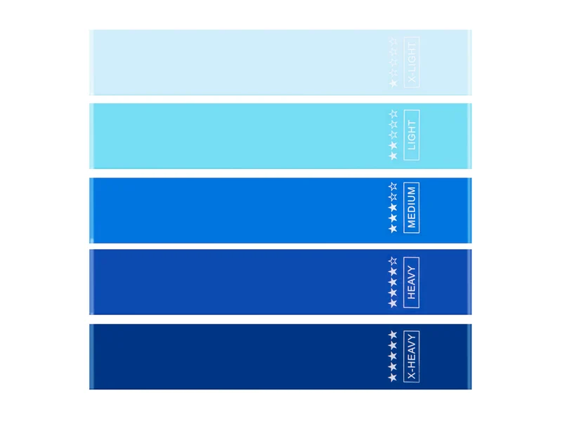 Lot de 5 bandes élastique de résistance physique variées