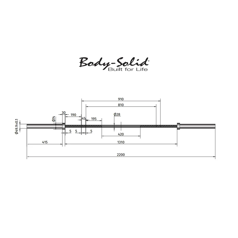 Barre Crosstraining 220 cm 20 kg Homme
