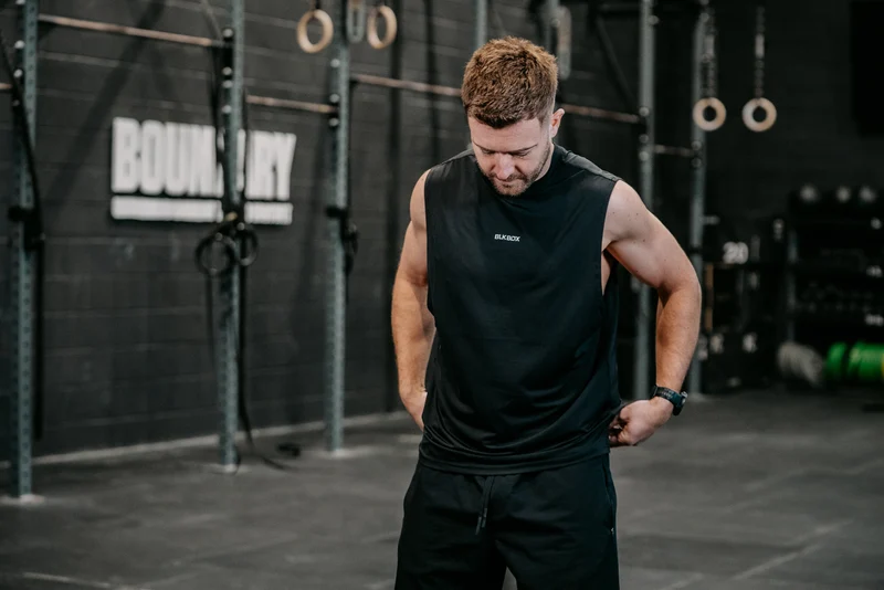 Black Sleeveless Workout Tee