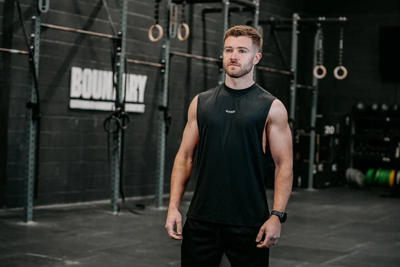 Black Sleeveless Workout Tee