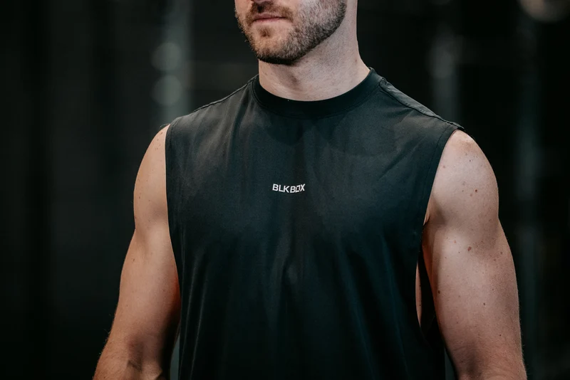 Black Sleeveless Workout Tee