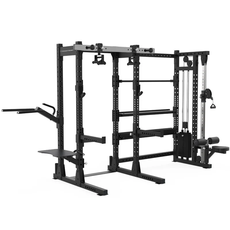 Half Rack avec Poulie Ajustable (100 kg) et Étagères de Rangement E70