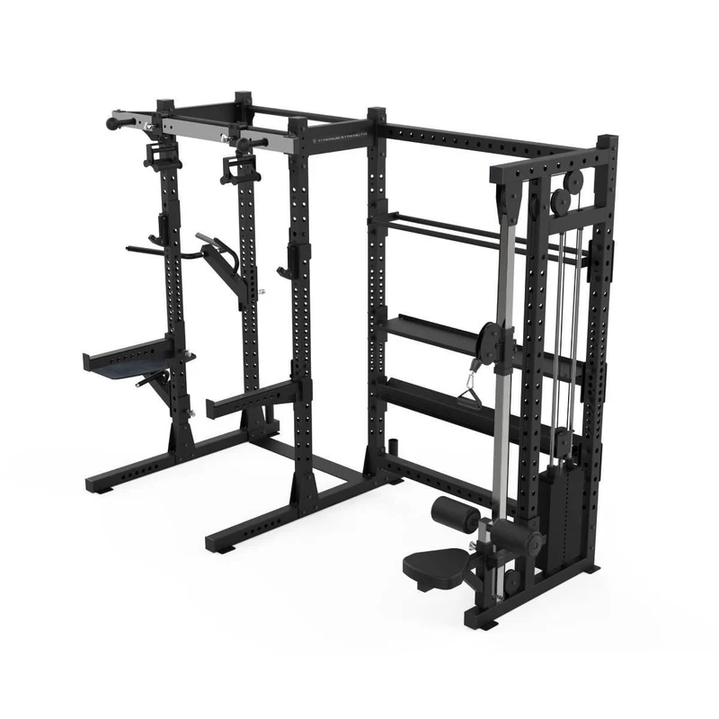 Half Rack avec Poulie Ajustable (100 kg) et Étagères de Rangement E70