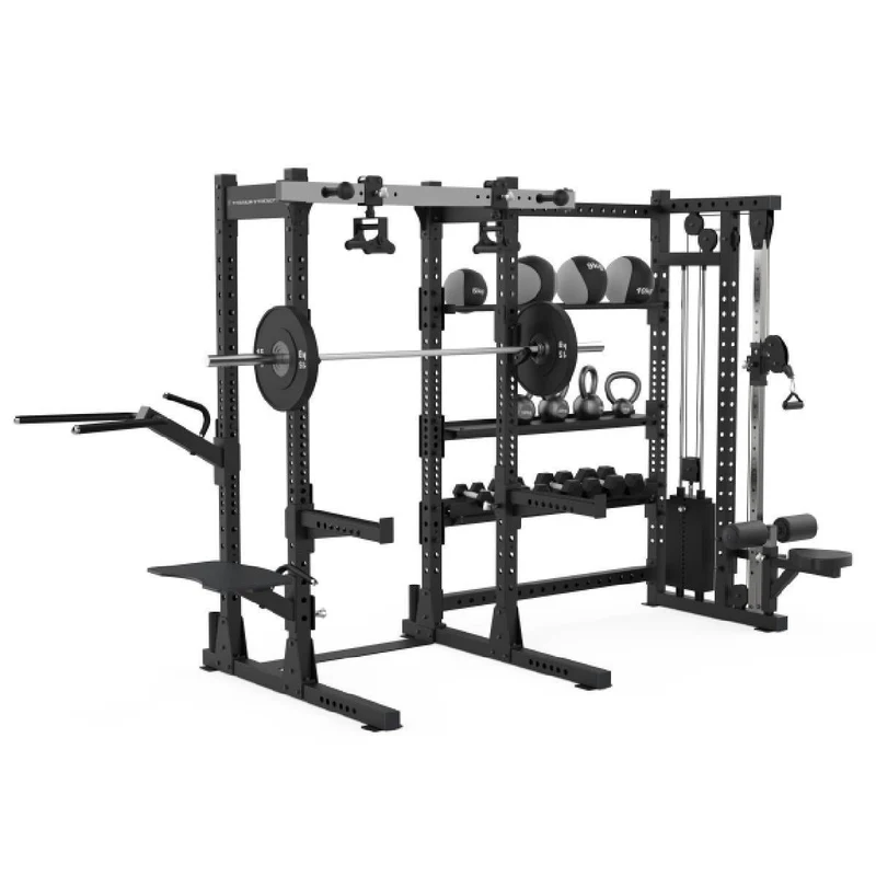 Half Rack avec Poulie Ajustable (100 kg) et Étagères de Rangement E70