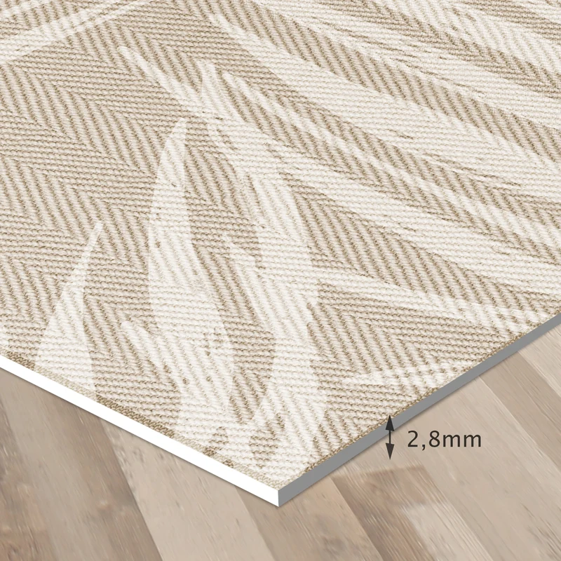 Tapis adhésif en vinyle pour intérieur / extérieur – Feuilles beiges