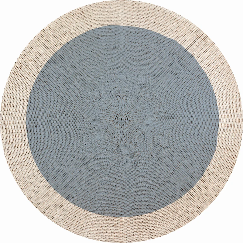 Tapis en vinyle pour intérieur / extérieur – Rotin bleu