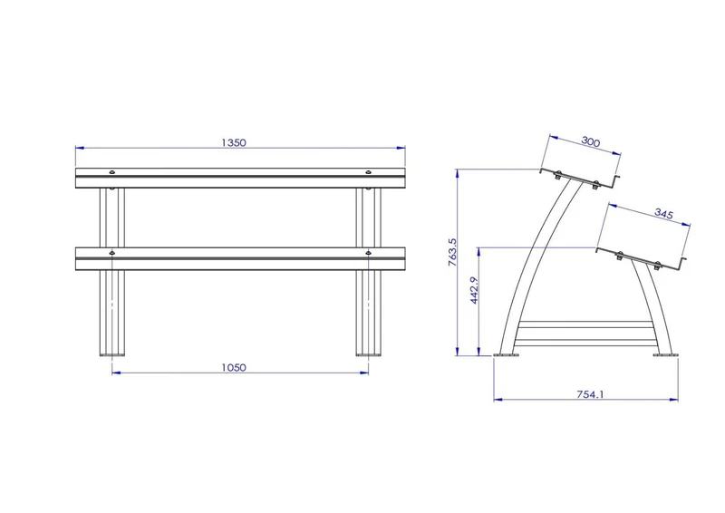 RACK DE 2 HAUTEURS POUR HALTÈRES HEXAGONAUX TS