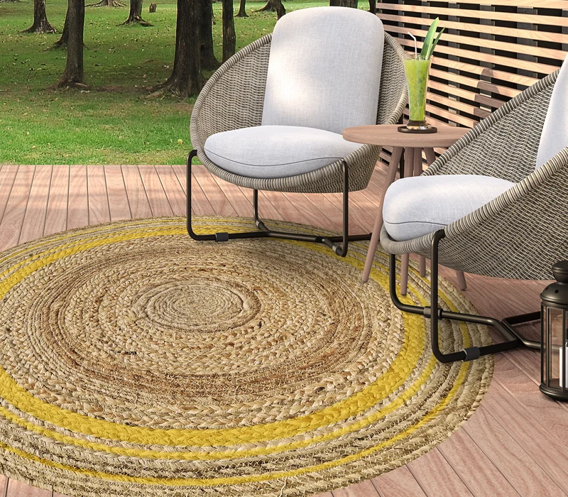 Tapis en vinyle pour intérieur / extérieur - Carthagène jaune