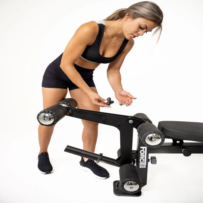 Force USA MyBench V2 - Banc Réglable avec Pupitre de Biceps et Extension de Jambes