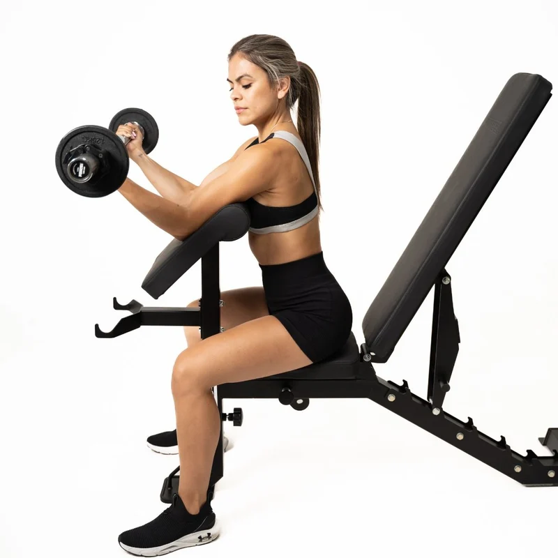 Force USA MyBench V2 - Banc Réglable avec Pupitre de Biceps et Extension de Jambes