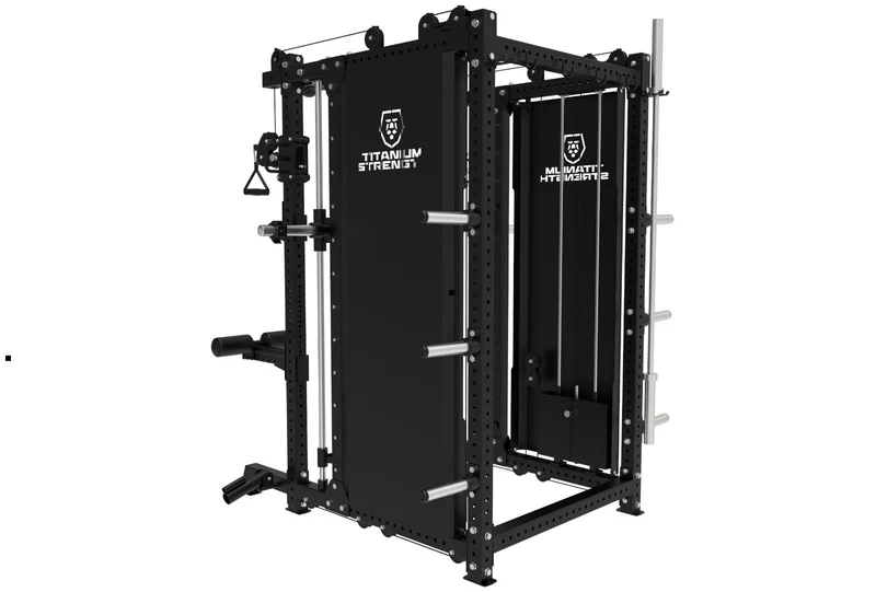 Smith Machine Multifonctionnelle B500 PRO - Machine Smith Commerciale à Double Poulie + Rack