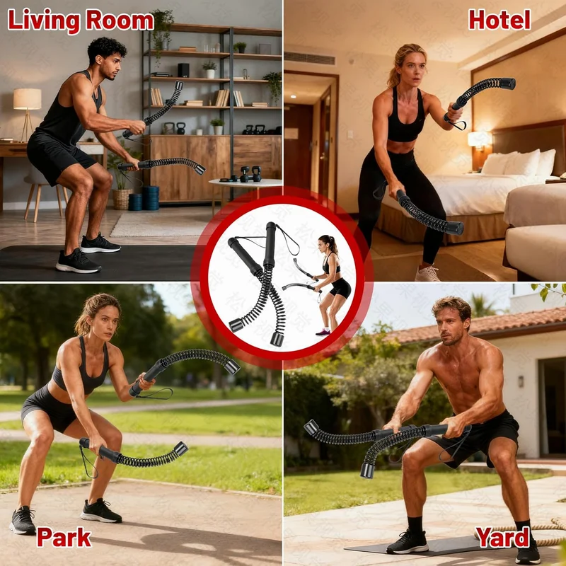 Umay Portable Cordless Battle Rope Weighted for Strength Workout (2 PCS)