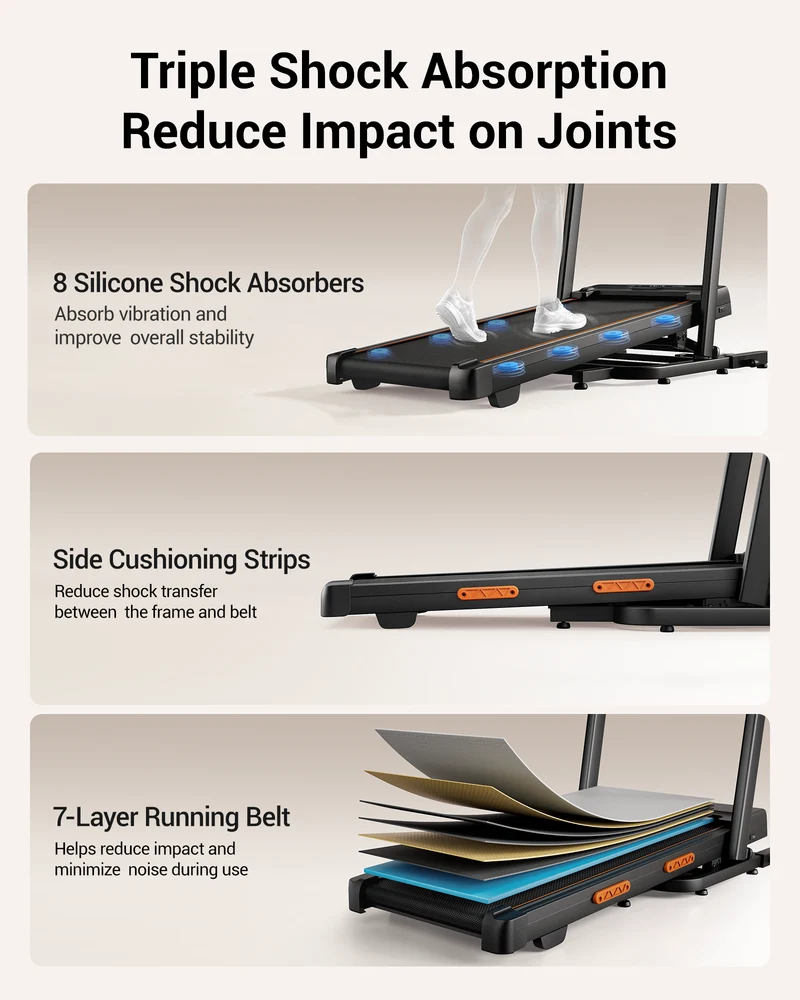 Umay X5FD 32% Incline Foldable Treadmill with Dual Handle Bar 10KM/H