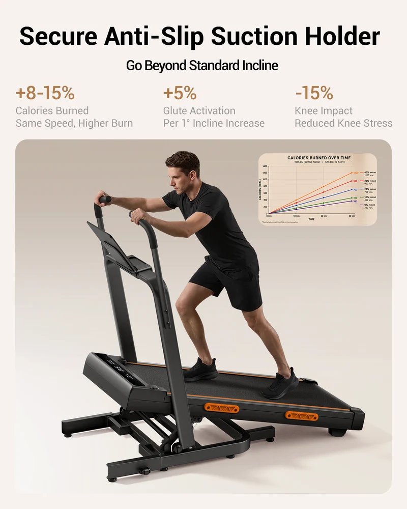 Umay X5FD 32% Incline Foldable Treadmill with Dual Handle Bar 10KM/H