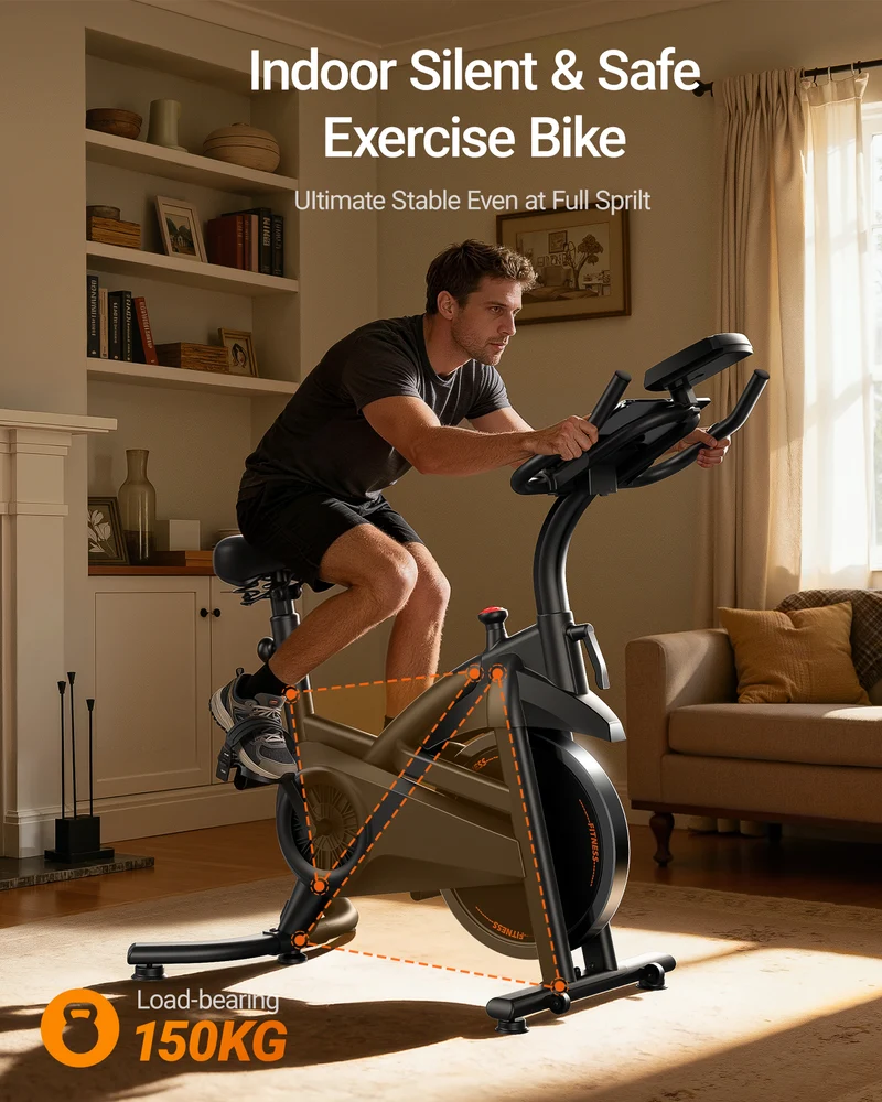 Umay CBE30 Carbon Steel Exercise Bike with 100 Levels Resistance & App