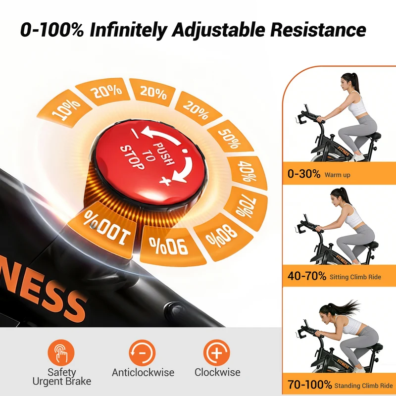 Umay CBE10 Carbon Steel Exercise Bike with 100 Levels Resistance & App