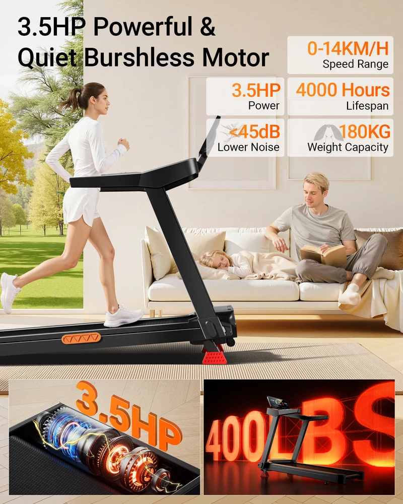 Umay L20 Foldable Treadmill with 20% Manual Incline, 14KM/H & 180KG Capacity