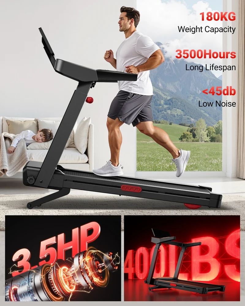 Umay L10 Foldable Treadmill 20% AUTO Incline with Pulse Sensors 14KM/H