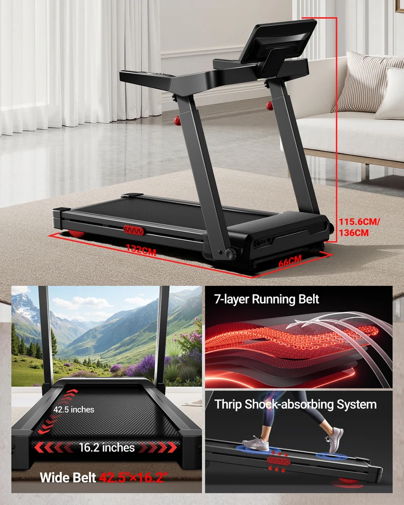 Umay L10 Foldable Treadmill 20% AUTO Incline with Pulse Sensors 14KM/H