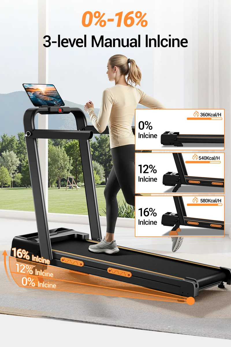 Umay X5F Folding 3-in-1 Portable Treadmill with 16% Incline Max 10 KM/H