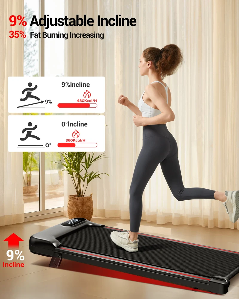 Umay Smart Walking Pad, Under Desk Treadmill and 2-in-1 Incline Walking Pad Treadmill for Home Office