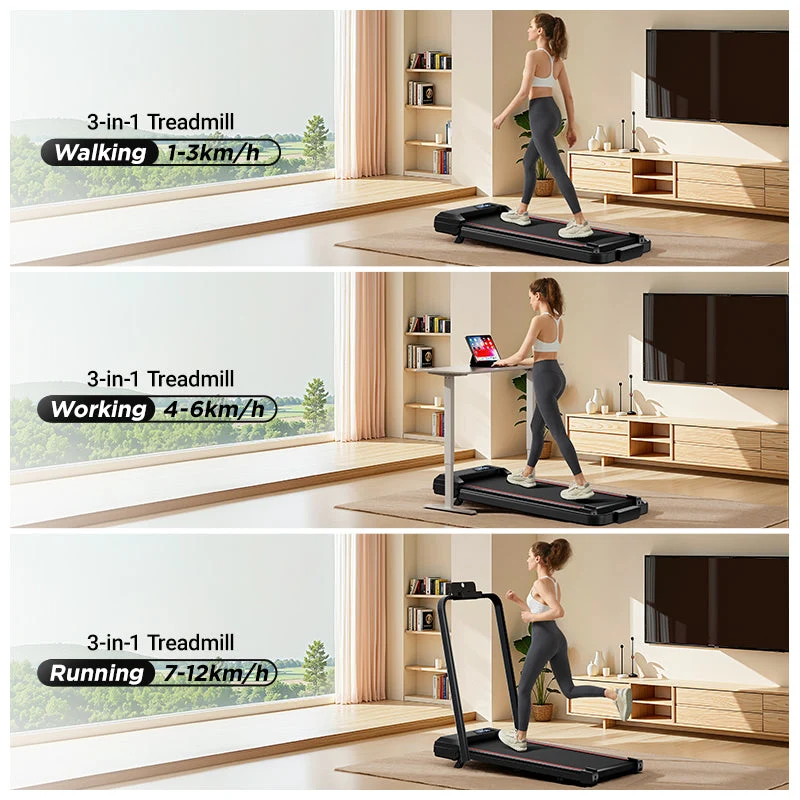 Umay CW1F 3-in-1 Foldable Walking Treadmill 12 km/h with 9%/15% Incline