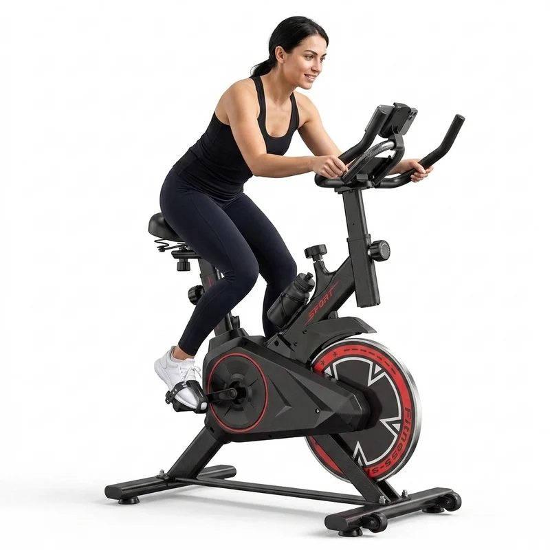 Vélo d'appartement spinning Fitmovéa QK101 – volant 10 kg, friction