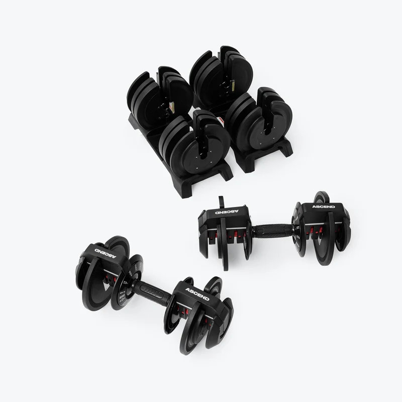 Bundle : Ascend 3-in-1 Adjustable Dumbbells (7 to 52.5 lb) & Bench