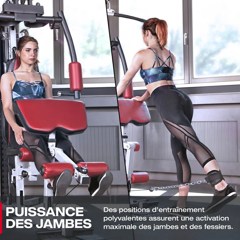 Station de Musculation Homefit Vulcan V50 – 50+ Exercices – Bloc de Poids 53,5 kg – Butterfly & Leg Curl – 120 kg
