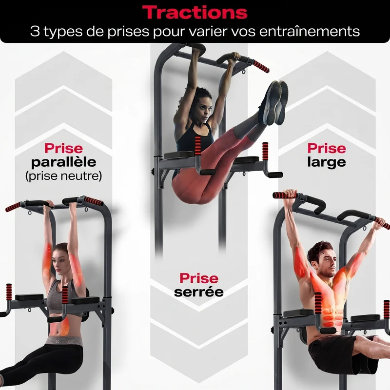 Chaise Romaine Homefit Spartan 7-en-1 – Barre de Traction Réglable – Dips & Abdos – Charge Max. 120 kg