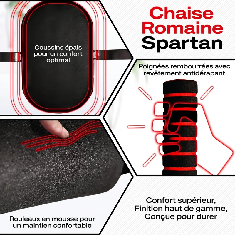 Chaise Romaine Homefit Spartan 7-en-1 – Barre de Traction Réglable – Dips & Abdos – Charge Max. 120 kg